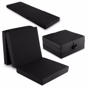 CloudComfort Premium Klappmatratze 70 x 195 cm schwarz , 10 cm hoch mit Möbelstoff bezogen