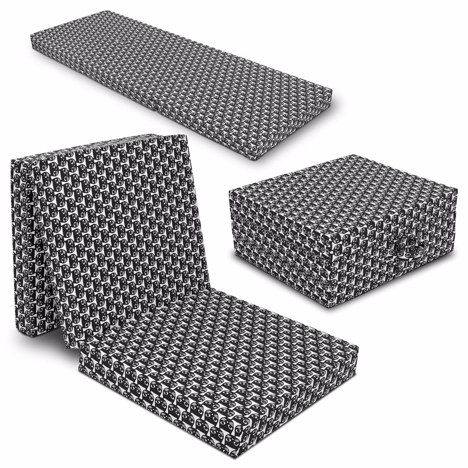 CloudComfort Basic Klappmatratze 70 x 195 cm mit Katzenmuster , 10 cm hoch