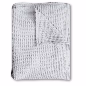 140 x 200 cm Waffelpiqué leichte Polycotton Tagesdecke in der Farbe hellgrau