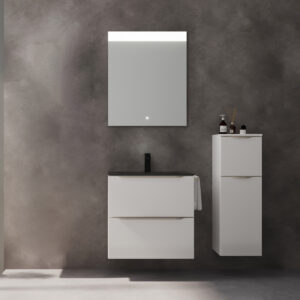 Badmöbel-Set weiß Glanz - 3-Teile mit MS - Waschtisch 60 cm - FRANA