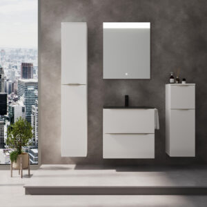 Badmöbel-Set weiß Glanz - 4-Teile - Waschtisch 60 cm - FRANA