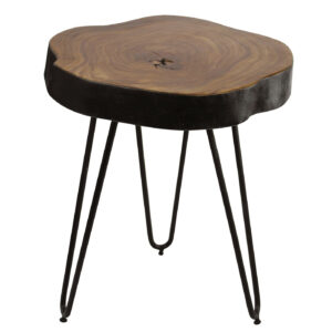 Beistelltisch Sheesham massiv gebeizt - rund - 35 x 46 cm - SKIVA