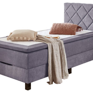 Boxbett 100 x 200 cm grau mit Bettkasten - JEFF