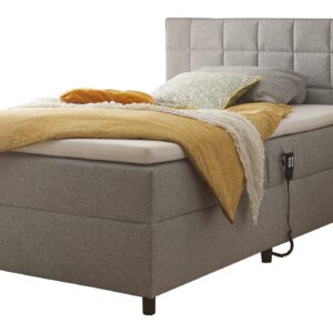 Boxbett 120 x 200 cm grau Stoffbezug elektrisch - MARIBORSKO