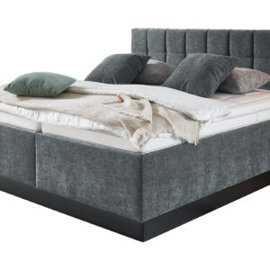 Boxbett 180 x 200 cm mit Bettkasten anthrazit Chenille - SENSINO