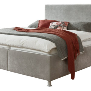 Boxbett 200 x 200 cm mit Bettkasten grau Microfaser - AVOLA