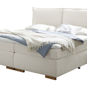 Boxspringbett 140 x 200 cm Chenille weiß - AREZZO