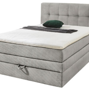 Boxspringbett 140 x 200 cm hellgrau Cordbezug - AMY