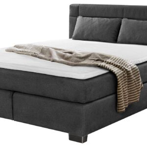 Boxspringbett 160 x 200 cm dunkelgrau H3/H4 - ROMANA - MIX