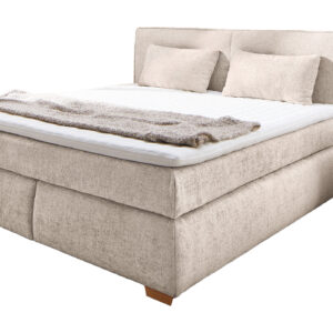 Boxspringbett 180 x 200 cm Chenille grau-beige - VALENTINA