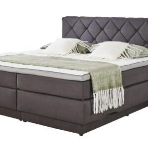 Boxspringbett 180 x 200 cm Stoffbezug anthrazit - AMARILLO