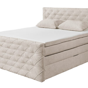 Boxspringbett 180 x 200 cm creme Stoffbezug - Bettkasten - LIVELLA