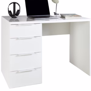 Computerschreibtisch mit Schublade weiß hochglanz 110 cm - ESPRESSO