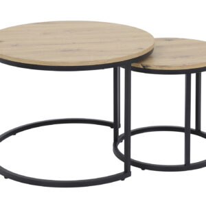 Couchtisch 2er-Set Artisan Eiche - rund - 60 cm - 40 cm - LAURA