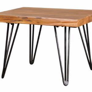 Couchtisch Baumkante Sheesham massiv gebeizt 56 x 51 cm - ISOLA