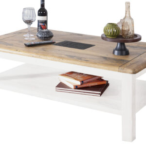 Couchtisch Massivholz weiß Mango 118 x 70 cm - EMANUEL