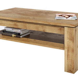 Couchtisch Wildeiche geölt teilmassiv 110 x 65 cm - FREYJA