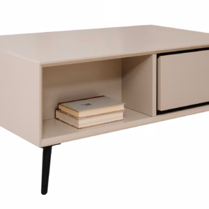 Couchtisch mit 2 Schubladen beige schwarz 94 x 55 cm - ARONA