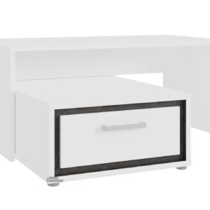 Couchtisch weiß hochglanz - grau 110 x 100 cm - RIGMOR