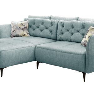 Ecksofa Veloursbezug blau 251 x 186 cm - SALO