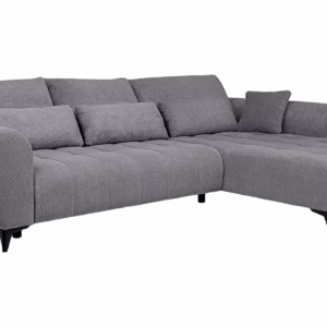 Ecksofa grau elektrisch ausfahrbar 287 cm - GARAY