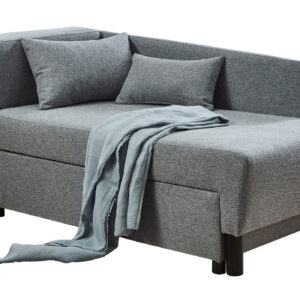 Einzelsofa 148 cm Recamiere grau Schlaffunktion - LÜBECK