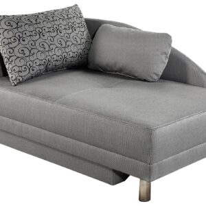 Einzelsofa 157 cm Recamiere grau Schlaffunktion - REUBEN