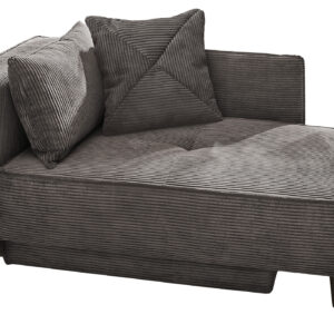 Einzelsofa Cord grau 155 cm Recamiere mit Schlaffunktion - REX