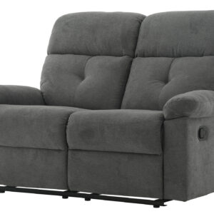 Einzelsofa Microfaser grau 136 cm - Relaxfunktion - RIVERA