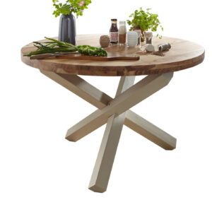 Esstisch 120 cm rund Akazie massiv lackiert - BALDUR