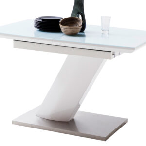 Esstisch 140 - 180 cm ausziehbar weiß hochglanz - GELINA