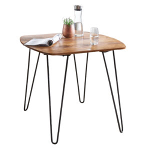 Esstisch 80 x 80 cm Sheesham massiv gebeizt - SILJA