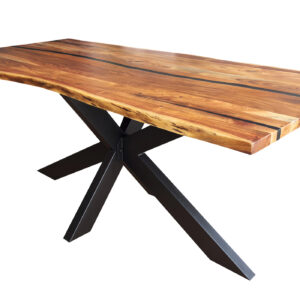 Esstisch Baumkantentisch 200 cm Akazie massiv Epoxidharz - TORVALD
