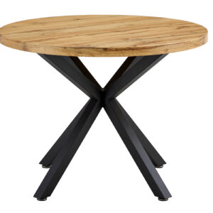 Esstisch rund 100 cm Wildeiche - Standbeine schwarz - DAMIRA