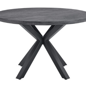 Esstisch rund 120 cm Akazie grau - schwarz - DAMIRA