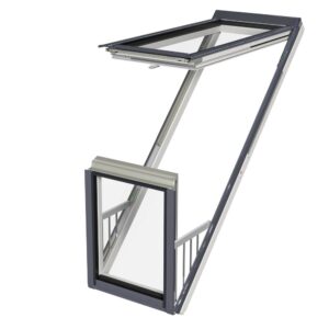 Fakro FAKRO Balkonfenster FGU-V P50 Galeria Greenview Weiß Polyurethan 3fach Verglasung