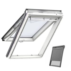 Velux VELUX GPU 0070 inklusive Solar-Rollladen Klapp-Schwingfenster zweifach verglast Sparpaket mit Eindeckrahmen