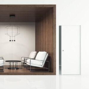 Lenode Schiebetürsystem mit unsichtbarer Zarge DMB SET „Kassette“ Grundiert – Schiebetür in der Wand laufend