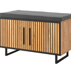 Garderobenbank mit Stauraum Eiche teilmassiv geölt 82 cm - BELLA