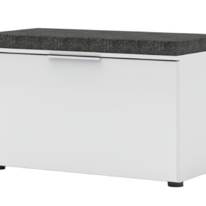 Garderobenbank weiß Glasfront 80 cm - SANTORIN