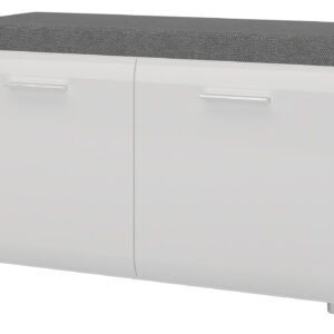 Garderobenbank weiß hochglanz - 96 cm - MERANO