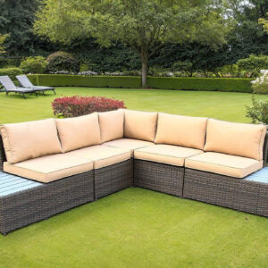 Gartenmöbel Lounge Set 235 cm braun/naturfarben - SEA