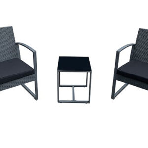 Gartenmöbel Set 3-tlg. Tisch und Stühle schwarz - VENEDIG