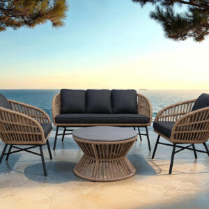 Gartenmöbel Set 4-teilig Tisch 70 x 40 cm - LUNO