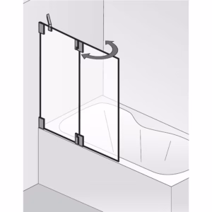 HSK Badewannenaufsatz K2 - 1 festes Nebenteil 1 bewegliches Element...