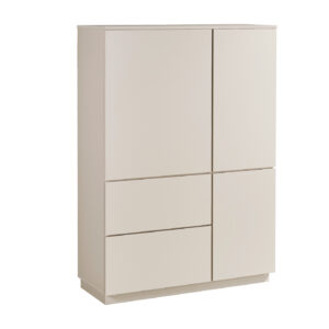 Highboard 3 Türen 2 Schubladen beige 103 cm - VINCE
