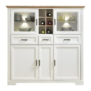 Highboard Pinie weiß - Artisan Eiche 150 cm - JASMIN