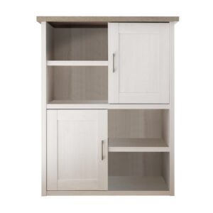 Highboard mit 2 Türen Pinie weiß - Trüffel 106 cm - LUCA
