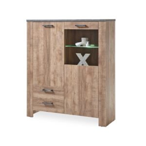 Highboard mit Beleuchtung Samdal - anthrazit 122 cm - EDMONTON