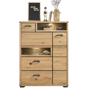 Highboard mit Beleuchtung - Wildeiche - 105 cm - CATANIA